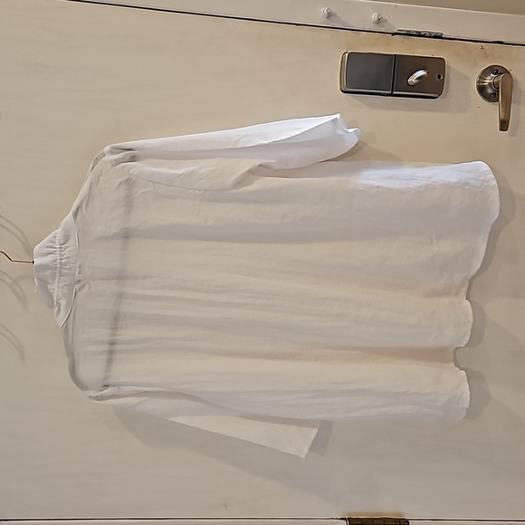 Yushi White Button Up Shirt Swing Jacket M Like New - Picture 3 of 6